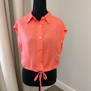 Elan Coral Button-Down Women's Shirt NWT